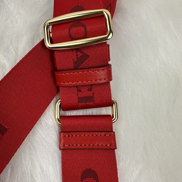 Coach Webbing Strap with Logo Crossbody Bag/Purse CR460 Gold/Bold Red NWT - Picture 5 of 5